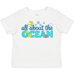 Inktastic All About The Ocean Toddler T-Shirt Beaches Sea Life Fish Starfish Fun