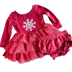 Play by Little Sleepies Bamboo Baby Girl Christmas Tutu Dress w/ Bloomers