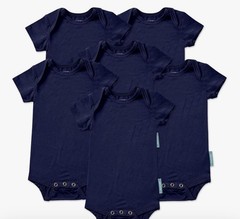 PurComfy Bamboo Rayon Short Sleeve Baby Bodysuits, Premium Soft 0-3 M (6) NEW