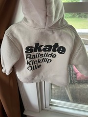 Zara Beige Skateboarding Graphic Fleece Hoodie 2 Years Hooded Pockets
