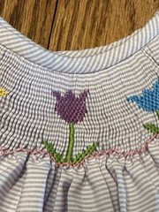 18 -24 mo baby girl SOUTHERN SUNSHINE Purple White striped Tulip BISHOP DRESS