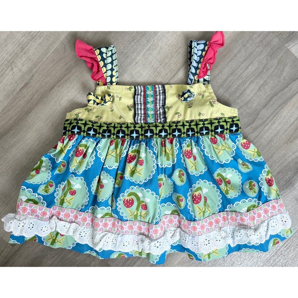 Matilda Jane Love Bug Strawberry Wonderful Parade Knot Top Shirt Girls 18M