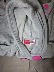 Disney Minnie Mouse Toddler Girls Polka Dot Gray Flared Hem Hooded Sweatshirt 3T