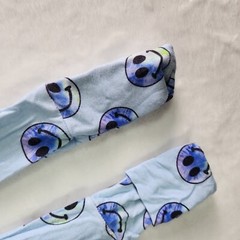 DreamyZzz Toddlers 12-18 Month Bamboo Blue One Piece Smiley Sleepwear Stretch
