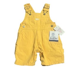 Vtg 90s NWT Baby Guess Newborn Gold Overalls, 9M Denim Jean Shorts USA made NEW