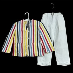 Vtg Handmade 2pc Striped Suit Boys 3T 4T Church Formal Outfit Easter 70s 80s