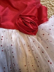 New Holiday Editions Todder Girls Red & White sparkly Party Dress size 18 Mo.
