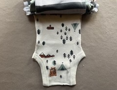 THREE Preemie One-Piece “Camping” Themed Short Sleeve Onesies, New With Tags!