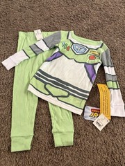 Disney Pixar Toy Story Buzz Lightyear 2pc Long Sleeve Cotton Knit Pajamas 3T