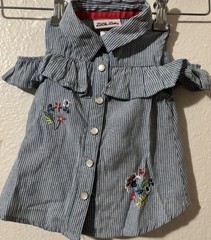 Girls 12 Month Little Lass Western Button Up Shirt Cold Shoulder