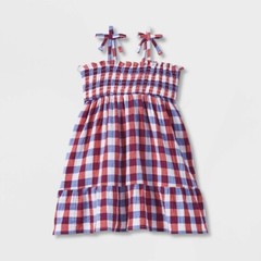 Baby Girls’ Plaid Smocked Tank Top Dress – Cat & Jack™ Red/Blue 18 months shorts