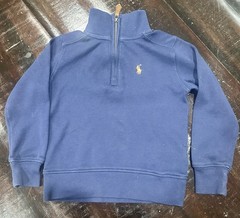 Polo Ralph Lauren Sweater Toddler Size 2T Navy Blue 1/4 Zip Pony Preppy Classic