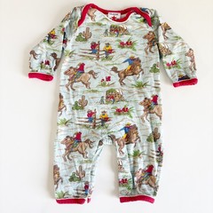 Classic All Star Kids Western Cowboy Rodeo Print Vintage Y2K Romper One Piece 9M