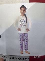 NWT Girl Members Mark 2 Piece Fleece Pajama Set Paw Jamas 18M
