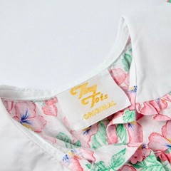 Vintage Tiny Tots Original Floral Strawberry Top Pink Ruffle Cottage Baby 24M