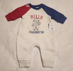 NWT Baby Gap Boys Paddington Long Sleeve Romper 1PC 0-3 Months