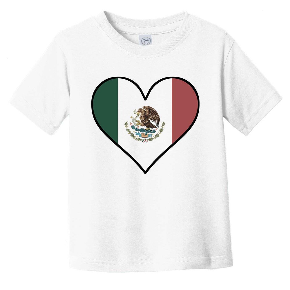 Mexican Flag T-Shirt – Cute Mexican Flag Heart – Mexico Infant Toddler Shirt