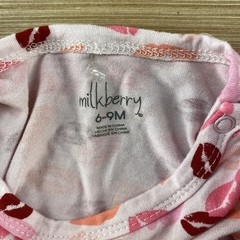 Posh Peanut Milk Berry 6-9 month bamboo viscose one piece lot of 2