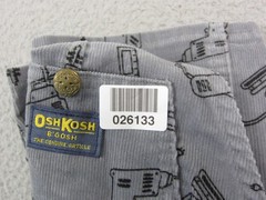 OshKosh B’gosh Overalls Boy Size 5 Gray Corduroy Dungarees Made in USA