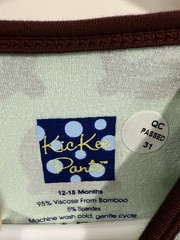 NWT Kickee Pants Coverall With Zipper Pretzel Mint And Brown 12-18 months