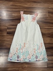 Catherine Malandrino 4T Off White Under The Sea Dress Pink Bows Seahorse Ocean