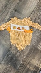 Boutique Baby Girls Thanksgiving Bubble Lot 12-18 Month Pumpkin Turkey Fall 2 Pc