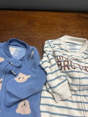 0-3 months Baby Lot Carter’s Footie pajamas Dinosaurs cookies striped 5 piece.