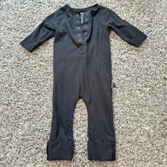 Rags 3-6 Months Black Cotton Modal One-Piece Outfit Infant Baby Romper Jumpsuit