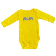 Carters Baby Bodysuit Yellow Elephants Girls Size 6-9 Months